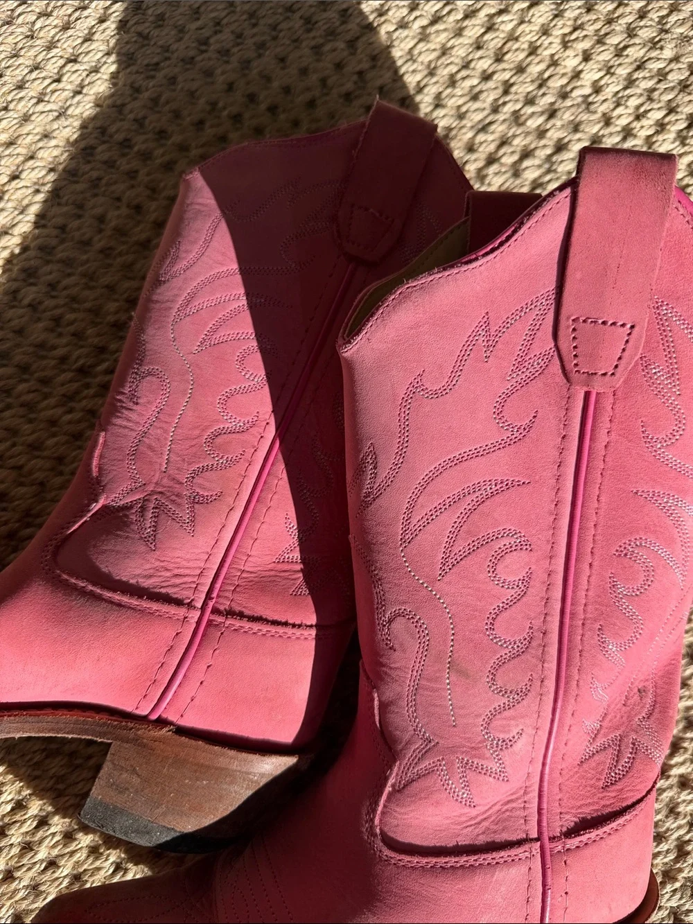 Old West Pink Kids Western Boots size 12.5